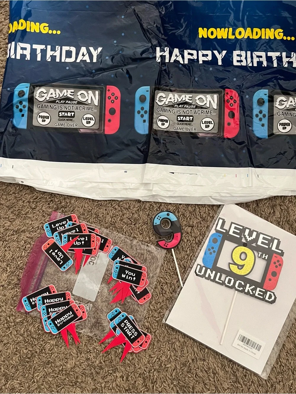 Nintendo Switch 9th Birthday party decor lot